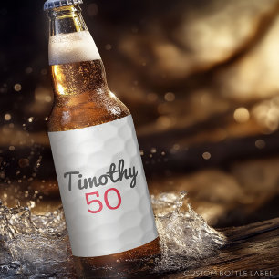 Golfbal Verjaardagsfeestje - 50ste of ander jaar Bier Etiket