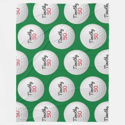 Golfbal Verjaardagsfeestje - 50ste of ander jaar Fleece Deken (Voorkant)