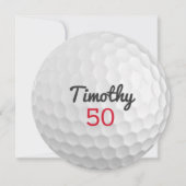 Golfbal Verjaardagsfeestje - 50ste of ander jaar Kaart (Achterkant)