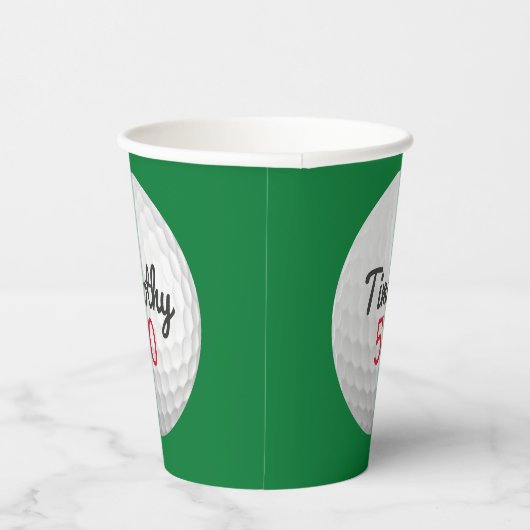Golfbal Verjaardagsfeestje - 50ste of ander jaar Papieren Bekers (Rechts)