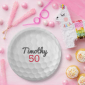 Golfbal Verjaardagsfeestje - 50ste of ander jaar Papieren Bordje (Feest)