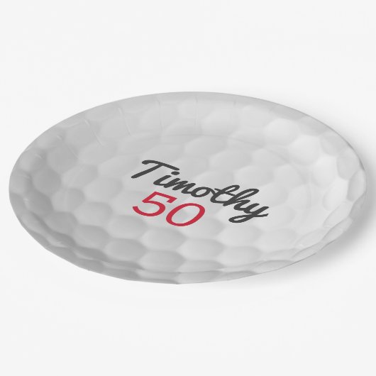 Golfbal Verjaardagsfeestje - 50ste of ander jaar Papieren Bordje (Gekanteld)