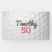 Golfbal Verjaardagsfeestje - 50ste of ander jaar Spandoek (Horizontaal)