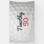 Golfbal Verjaardagsfeestje - 50ste of ander jaar Spandoek (Verticaal)