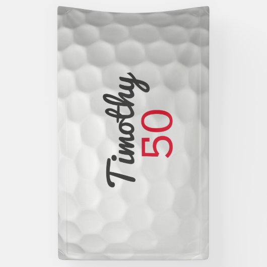Golfbal Verjaardagsfeestje - 50ste of ander jaar Spandoek (Verticaal)