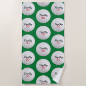 Golfbal Verjaardagsfeestje - 50ste of ander jaar Strandlaken (Voorkant)