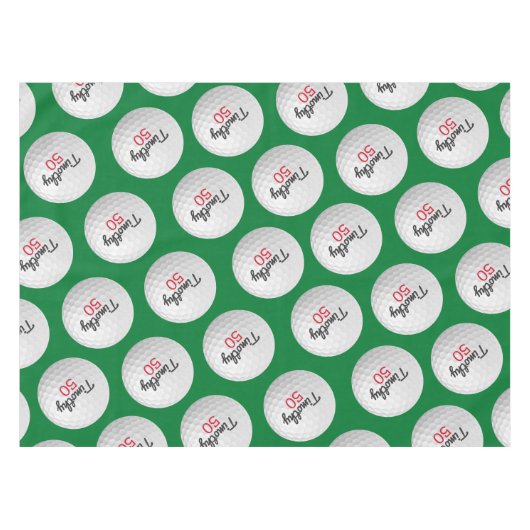 Golfbal Verjaardagsfeestje - 50ste of ander jaar Tafelkleed (Voorkant (Horizontaal))