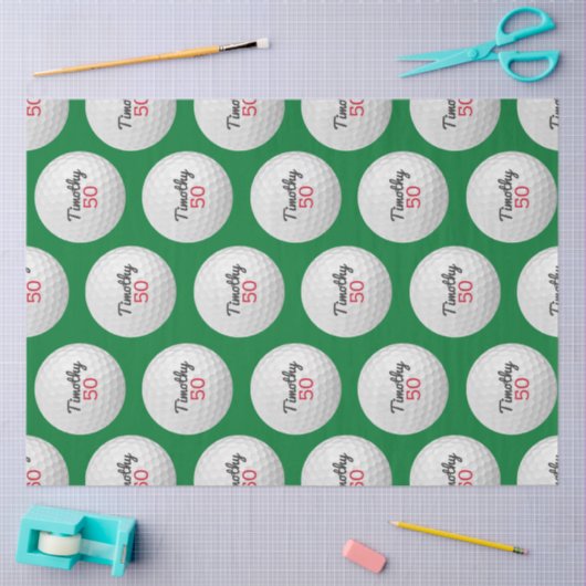 Golfbal Verjaardagsfeestje - 50ste of ander jaar Tissuepapier (Craft)