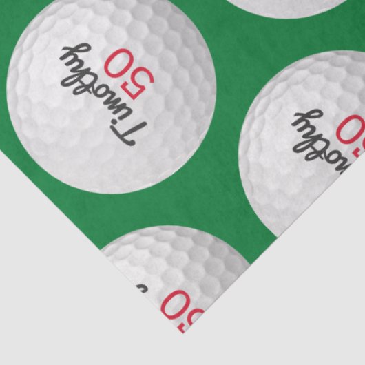 Golfbal Verjaardagsfeestje - 50ste of ander jaar Tissuepapier (Detail)