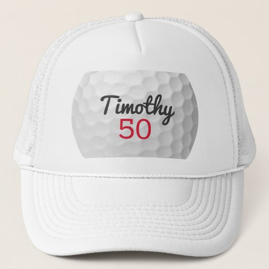 Golfbal Verjaardagsfeestje - 50ste of ander jaar Trucker Pet (Voorkant)