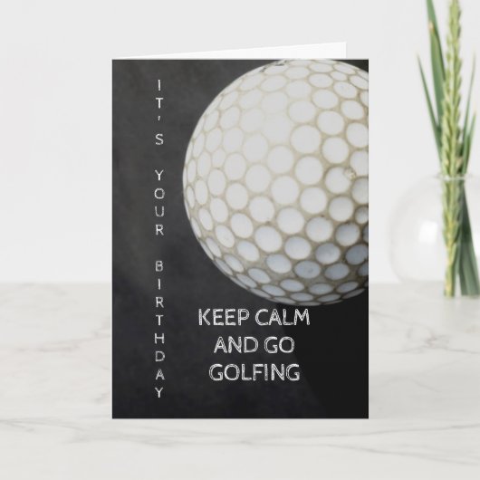 golfbal verjaardagskaart voor golfer kaart (Voorkant)