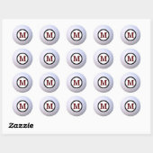 Golfbal Vetgedrukt Aangepast Monogram Ronde Sticker (Vel)