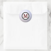 Golfbal Vetgedrukt Aangepast Monogram Ronde Sticker (Tas)