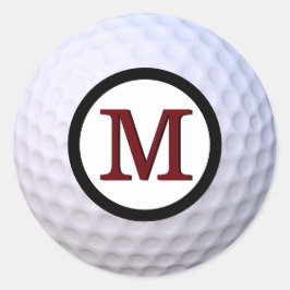Golfbal Vetgedrukt Aangepast Monogram Ronde Sticker