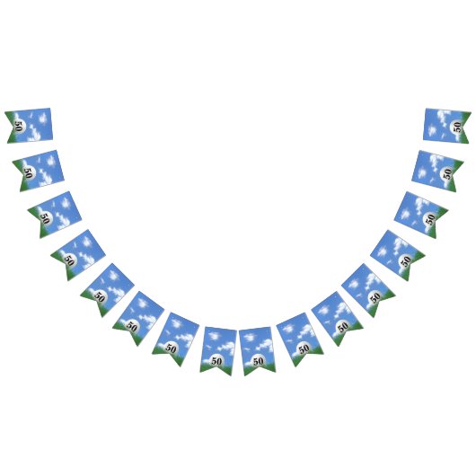 Golfbal voor 50e verjaardag Bunting Flags Vlaggetjes (Alle)