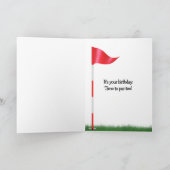 Golfbal voor 50ste verjaardag in gras kaart (Binnen)