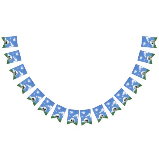 Golfbal voor 80e verjaardag Bunting Flags Vlaggetjes (Alle)