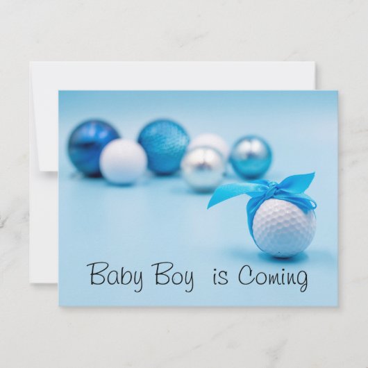 Golfbal voor baby Boy komt met Blue Ribbon Kaart (Voorkant)