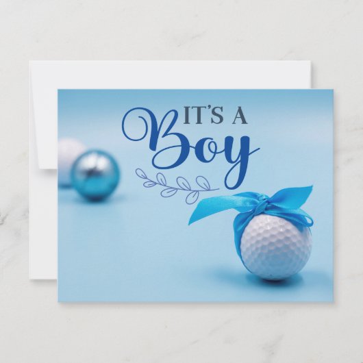 Golfbal voor baby Boy komt met Blue Ribbon Kaart (Voorkant)