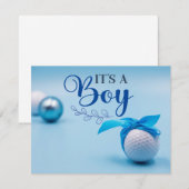Golfbal voor baby Boy komt met Blue Ribbon Kaart (Voorkant / Achterkant)