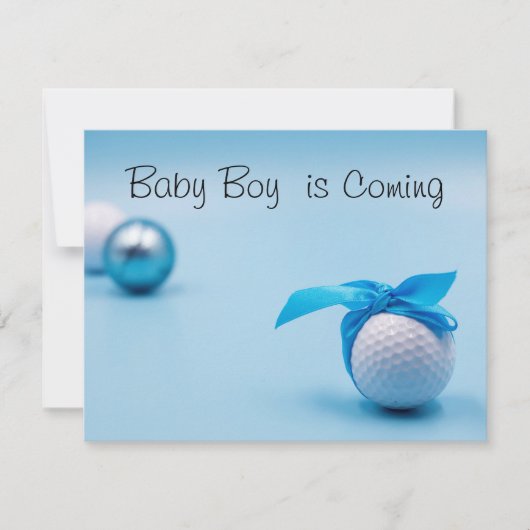 Golfbal voor baby Boy komt met Blue Ribbon Kaart (Voorkant)