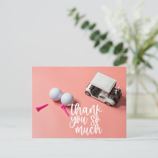 Golfbal voor Baby Meisje Golfer Dank u briefkaart (Staand voorkant)