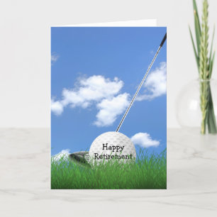 Golfbal voor pensionering in gras kaart
