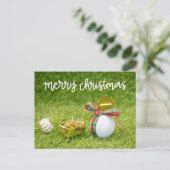 Golfbal voor vrolijk kerstfeest tot golfer-Briefka Briefkaart (Staand voorkant)