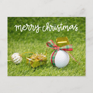 Golfbal voor vrolijk kerstfeest tot golfer-Briefka Briefkaart