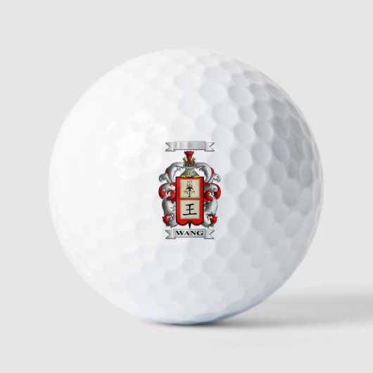 Golfbal Wang-achternaam en Schild Golfballen (Voorkant)