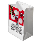 Golfbal Wijn Mistletoe voor Golfer Kerst Medium Cadeauzakje (Voorkant Gekanteld)