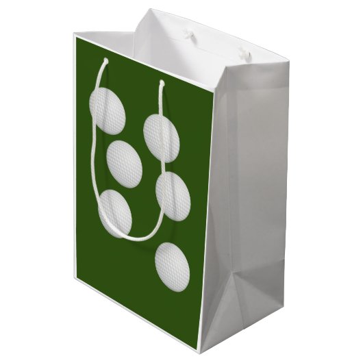 Golfbal Wijn Mistletoe voor Golfer Kerst Medium Cadeauzakje (Achterkant Gekanteld)