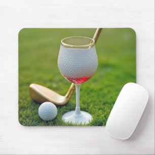 Golfbal Wijnglas en Club Muismat
