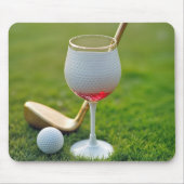 Golfbal Wijnglas en Club Muismat (Voorkant)