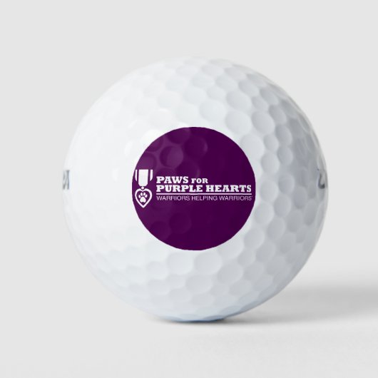 Golfbal - Witte Logo op Paarse Golfballen (Voorkant)