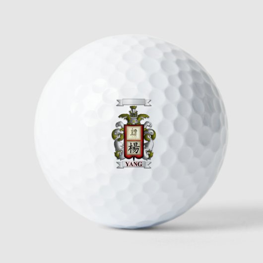 Golfbal Yang Achternaam En Schild Golfballen (Voorkant)