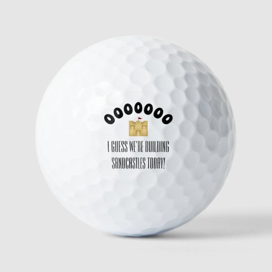 Golfbal "Zandkastelen bouwen" Golfer Gift Grappig Golfballen (Voorkant)