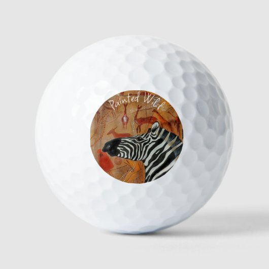 Golfbal Zebra Rock geschilderd Wild Golfballen (Voorkant)