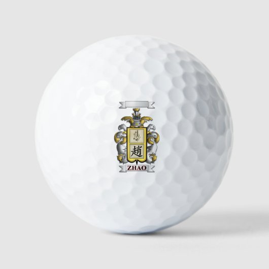 Golfbal Zhao Achternaam En Schild Golfballen (Voorkant)
