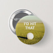 Golfbal zou ik op dat ontwerp slaan ronde button 5,7 cm (Voorkant /achterkant)