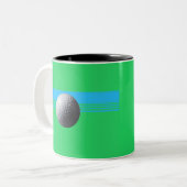 Golfbal zwart tweetonige mok (Voorkant links)