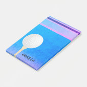 golfbalblauwe geverfde moderne strepen voor golfer post-it® notes (Schuin)