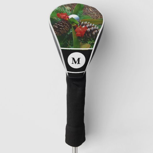 Golfbaldenkegels en evergreens Kerstmis Golfheadcover (Voorkant)