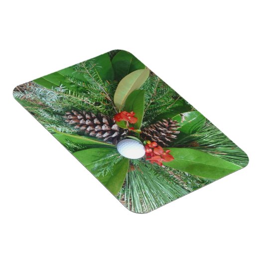 Golfbaldenkegels en evergreens Kerstmis Magneet (Rechterzijde)