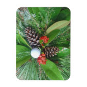 Golfbaldenkegels en evergreens Kerstmis Magneet (Verticaal)
