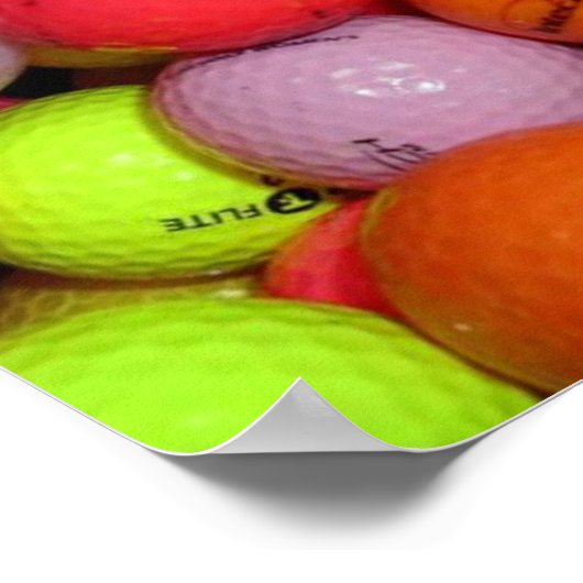 Golfbalken en nog veel meer golfballen poster (Hoek)