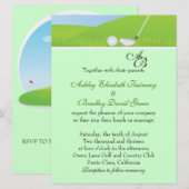 Golfball Golfing Green Monogram Weddenschap Kaart (Voorkant / Achterkant)