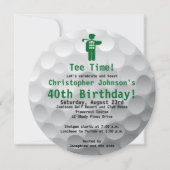 Golfball Green Golf 40th Birthday Party Invitation Kaart (Voorkant)