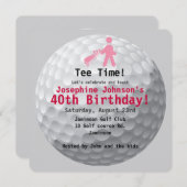 Golfball Green Golf 40th Birthday Party Invitation Kaart (Voorkant / Achterkant)
