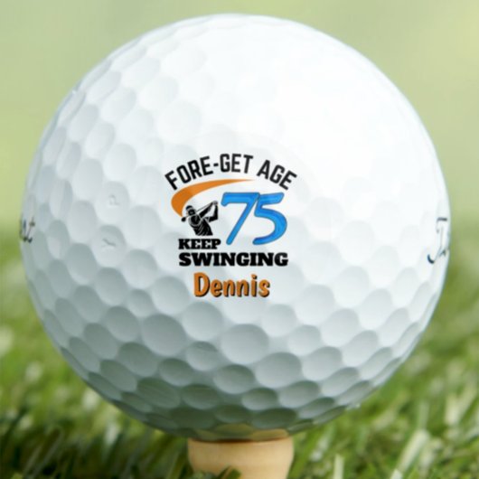 Golfballen 75e verjaardag Grappig Cadeau Blauw - 1